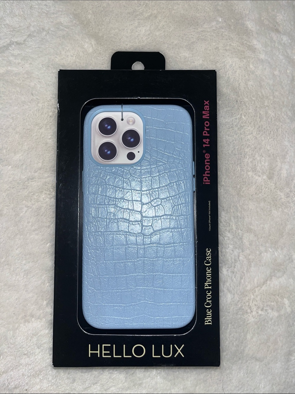 NEW! Hello Lux Blue Croc iPhone 14 Pro Max Case